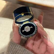 奢华优雅镀铑微镶全锆石女士结婚戒指 - 白金 - 查看 4