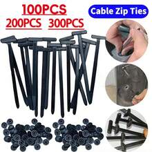 100/200/300pcs Heavy Duty Nylon Cable Ties With Lock Design, Featuring Tail And Button, Cable Tie Fasteners For Automotive And Daily Use - Multi-functional Repair Fixing Buckle - View 2