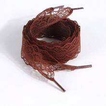 1 Pair/2pcs 120cm V-Shaped Printed Bohemian Y2K Lolita Style Polyester Lace Splice Shoelaces, Suitable For Wedding, Party And Daily Wear - Multicolor - View 13