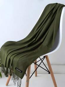 1条190*70厘米藏蓝色户外经典纯色防风披肩，时尚男女通用薄围巾，适合空调房使用，超大尺寸，秋冬季保暖 - 藏蓝色 - 查看 6