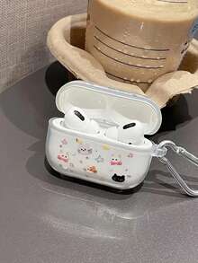 1个可爱猫狗图案透明软壳，兼容苹果1/2代、Pro 3 - 彩色 - 查看 4