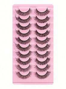 10对8D超蓬松假睫毛，打造浓密卷翘眼妆，可重复使用，芒果眼妆效果假睫毛 - 查看 7