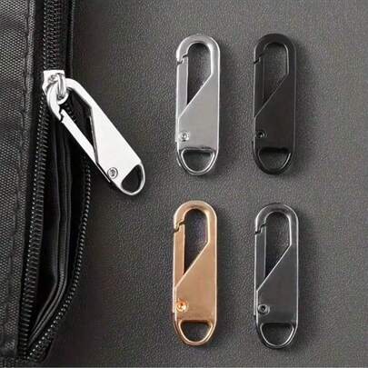 4 pièces Accessoires de réparation de fermeture éclair en alliage - Réparation rapide des fermetures éclair endommagées sur les valises, sacs, pochettes, vêtements et autres articles, avec des agrafes de fermeture éclair faciles à installer