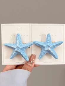 4个海星发夹，可爱爪夹，度假风侧刘海夹 - 彩色 - 查看 8