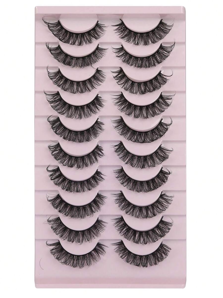10 Pairs Criss-Cross False Eyelashes, Suitable For Daily Makeup, Can Be Given As Gift To Girlfriend - Black - View 1