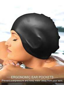 男女通用防水泳帽 - 高弹力护耳长发帽 - 大号硅胶潜水帽,男女通用泳帽,专业工厂直销,硅胶成人女士泳帽,防水防雾长发适用 - 彩色 - 查看 22