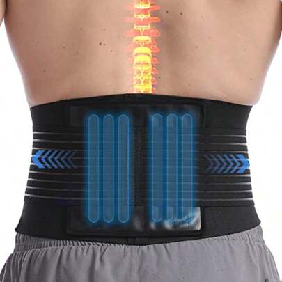 Paskyee Lumbar Support Belt With 6 Bones, Lumbar Support Belt For Men And Women - Lower Back For Pain Relief, Adjustable Support For Sciatica, Scoliosis