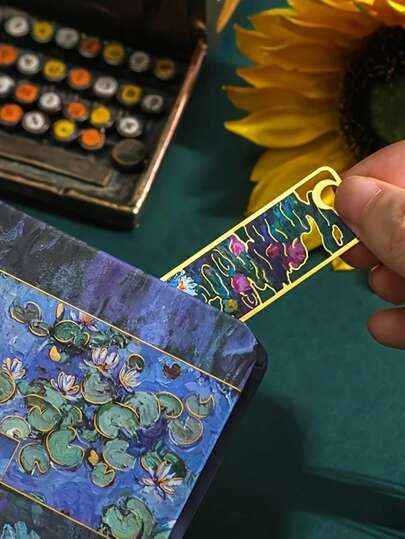 1个/4个/8个复古花卉图案金属书签，镂空镀金流苏书签，适合作为文具礼品送给爱书人、读书俱乐部成员、读者、生日礼物、节日礼物、作家、爱好者、朋友、教师和学生。