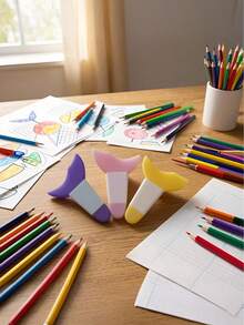 3pcs Eyeshadow Stencil, Crescent Moon Shaped Eyeliner Stencil, Silicone Lash Separator, Makeup Tools - Multicolor - View 13