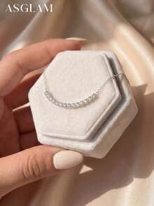 1 chiếc dây chuyền đá Zirconia cao cấp, dây chuyền xương đòn bằng bạc 925 thanh lịch, món quà trang sức tinh tế, phù hợp cho các cô gái đeo hàng ngày và trang trí. - phong cách 1 - Xem 7