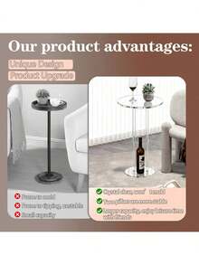 1 Juego de Mesa de Centro de Acrílico, Fácil de Ensamblar y Desarmar, Mesa Auxiliar Adecuada para Dormitorio, Sala de Estar, Cafetería - Multicolor - Ver 3