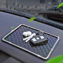 1pc Shiny Creative Car Phone Navigation Dashboard Anti-Slip Mat, Washable, Suitable For Dashboard, Desk, Car Interior Accessories - A - View 5