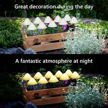 20 LED Solar Powered Mushroom Pathway Lights, 8 Modes, IPX4 Waterproof, Realistic Mushroom Stakes For Garden, Yard Decor, Warm Color Changing, Holiday Gift - Warm white light - View 5