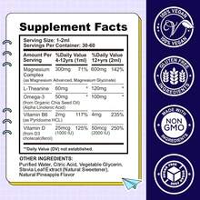 Magnesium Glycinate Liquid Drops For Kids – Magnesium Supplement With L-Theanine, Omega-3, Vitamin B6 & Vitamin D3 | Kids Liquid Magnesium | Pineapple Flavor 2 Oz (2 Bottles) - 2 Bottles - 查看 2