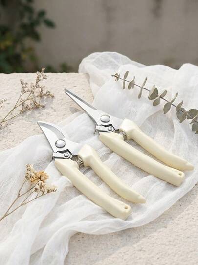 1pc Stainless Steel Pruning Shears, With Alloy Steel Blades, Sharp Bypass And Straight Blades Garden Scissors, Suitable For Plants, Flowers And Fruit Trees, Comfortable Grip, Ideal Gardening Gift For Men And Women, Gardening Pruning Shears