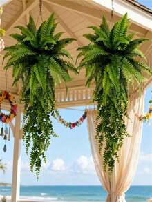 优雅仿真热带雨林蕨类植物，逼真绿色，绿叶繁茂，适合室内/室外装饰，可用于花园、露台、客厅、玄关等场所。是情人节、毕业典礼、复活节、新年、斋月、母亲节、婚礼、派对等场合的理想礼物。可自行造型，是春季室内装饰、节日装饰和室内外地面景观设计的完美之选。 - 彩色 - 查看 1