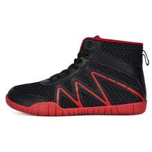 Wrestling Shoes Mens Boxing Shoe Fitness Sneakers Zero Drop Sole - Red - View 2