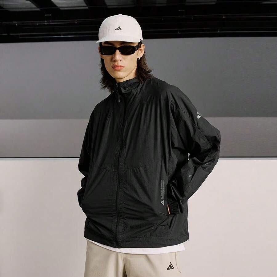 Adidas Áo khoác nam TH LW WV JKT kiểu dáng thường ngày, đa năng, chất liệu dệt, thích hợp cho thể thao. - màu đen - Xem 1