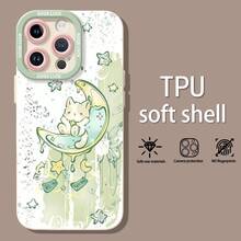 Lindo gato luna sueño tema verde.funda de teléfono Fundas compatibles con ,Apple,VIVO,OPPO,,, y Honor.Fabricadas en silicona TPU,ofrecen protección contra golpes y caídas. - Blanco - Ver 1