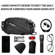 Bicycle Rear Seat Bag With Water Bottle Holder, 10L Large Capacity Bicycle Basket Bag Tail Bag, Multi-Functional Storage Bag For Cycling Gear, Outdoor Bicycle Bag Accessories - Multicolor - View 7