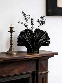 1pc French Retro Leaf Resin Vase, Suitable For Living Room And Tabletop Decor - Ginkgo Leaves - View 8