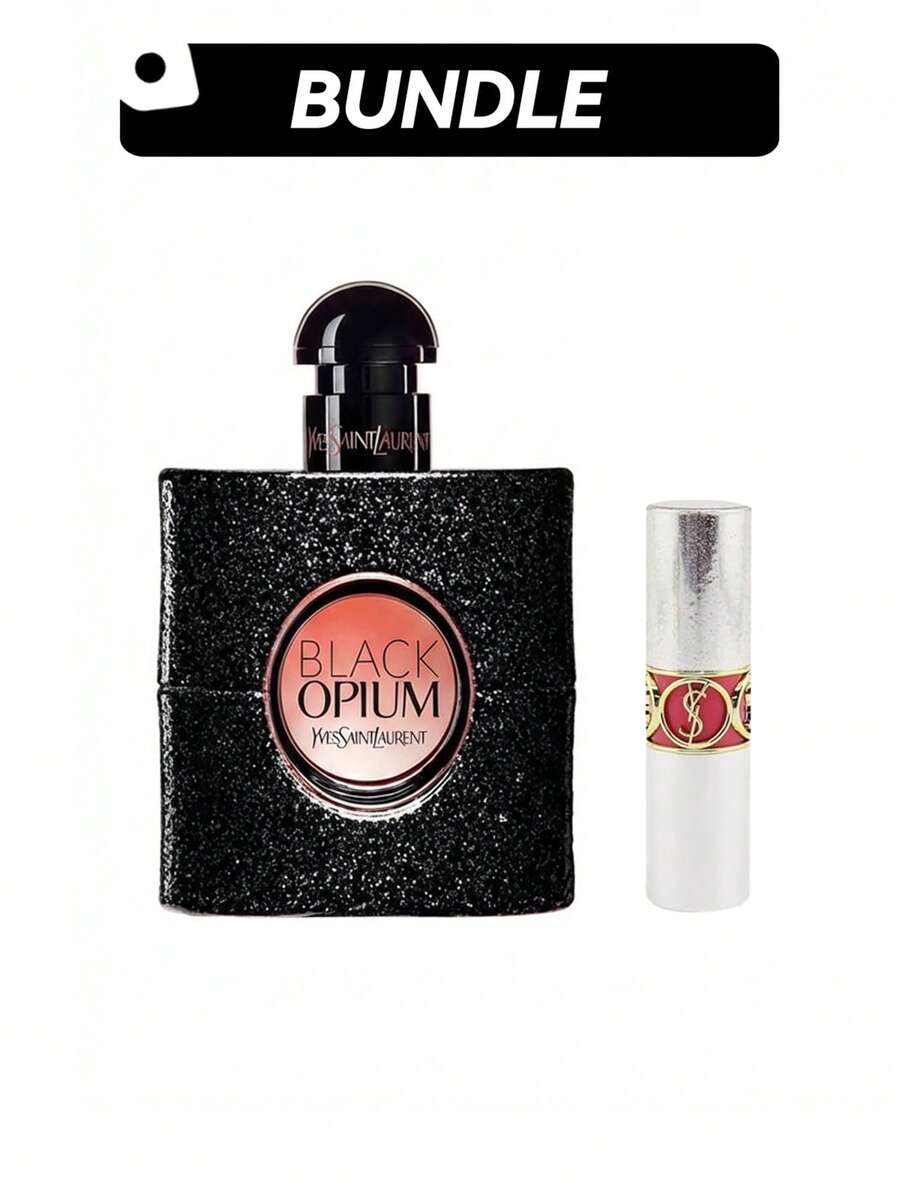 Yves Saint Laurent [Bộ sản phẩm nước hoa] Nước hoa Black Opium EDP dành cho nữ + Son môi Rouge Volupte RockN Shine - nhiều mùi hương - Xem 1