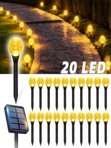 1件裝戶外太陽能草坪燈 30-LED 太陽能路徑燈 太陽能泡泡球燈 太陽能水晶球串燈，適合庭院裝飾、花園裝飾、小徑裝飾、走道裝飾、派對裝飾、婚禮裝飾與節日裝飾 - 太陽能引路燈 - 查看 14