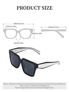 Gafas de sol de mujer con marco negro, protección UV, estilo de playa de verano - Negro - Ver 9