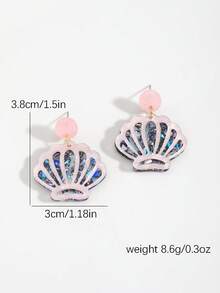 一对时尚女士耳环，饰有闪亮亮片，适合日常佩戴、度假，是母亲节、毕业典礼、情人节、生日的理想礼物。 - 彩色 - 查看 13