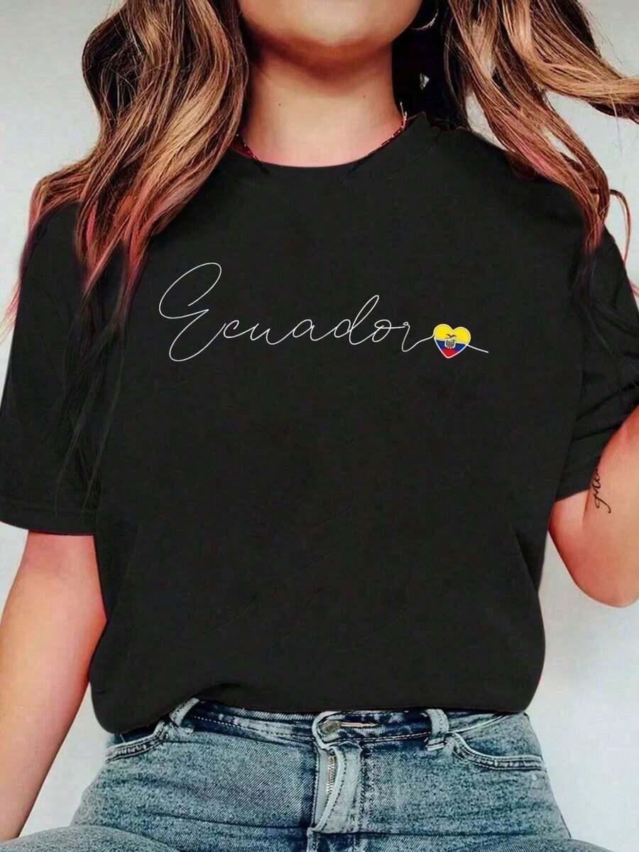[Free Return] Ecuador Simple Love Ecuadorian Flag Heart On Ecuador T-Shirt Women's&Men's Plus Size Soft Tee Causal Tops BreathableSporty Casual Wear,Athleisure,Streetwear,Comfortable & Soft,Breathable Fabric,Lightweight,Relaxed Fit,Classic Design,Timeless Style,Summer Outfits For Women,Spring Outfits For Women,Summer Clothes,St Patricks Day Women,Spring,Spring Break Outfits,Spring,Vintage Women Clothes,Summer Tops For Women,Tops For Women,Tops Women Clothes,Spring Clothes,Cute Tops Women,Cute Tops Women,Vacation Outfits Women,Summer Outfits For Women,Summer Outfits,Beach Outfits - màu đen - Xem 1