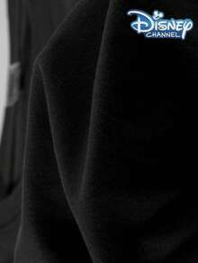 Disney Authentic Stitch 休闲短袖T恤，轻盈透气面料，美式街头风宽松版型，男女皆宜，适合日常穿着、通勤、居家、运动、户外、度假等各种场合。 - 黑色 - 查看 4