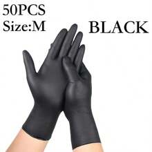 100pcs Black Nitrile Gloves, Latex-Free, Disposable, Durable Household Cleaning Gloves, Suitable For Hair Dyeing, Tattooing, Machine Maintenance And Cleaning, Multi-Purpose Hand Protection, Essential For Kitchen (Bagged) - Multicolor - View 10