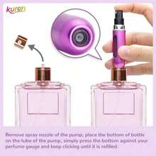 4pcs Aluminum Perfume Spray Bottles - Mini Portable Refillable Atomizers, Travel Cosmetic Tools, Suitable For Perfumes/Colognes, Ideal For Holiday Travel And Daily Touch-Ups, A Great Gift For Christmas And New Year Trips! Easy To Carry Around  Cosmetic And Perfume Refill Bottle - 玫紅色 - 查看 8