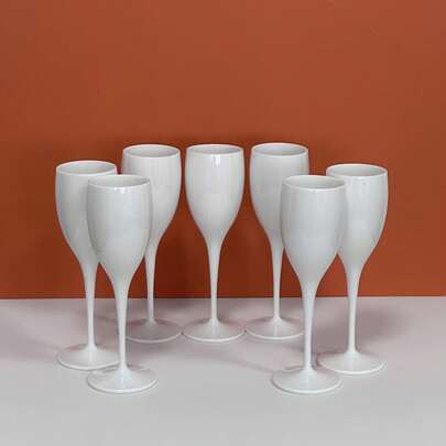 6/12pcs Unbreakable Champagne Glasses, Wedding Party Cups, Made Of Unbreakable Material, Suitable For Weddings, Wedding Decorations, Parties, Bridesmaid Gifts, Ideal For Corporate Meetings, Outdoor Weddings, Valentine's Day, Holidays, Back To School Season