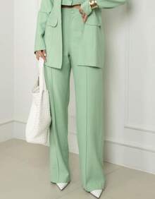 Women's Premium Blazer And Pants Set - Mint Green - View 5