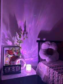 1 pieza Luz de ambiente LED con efecto de onda de agua, control táctil/remoto, luz proyector LED alimentada por USB, 16 opciones de color, proyector de paisaje nocturno LED adecuado para luz de ambiente de la habitación, proyector de onda de agua, cine en casa, techo, decoración navideña, regalo de San Valentín - Multicolor - Ver 5