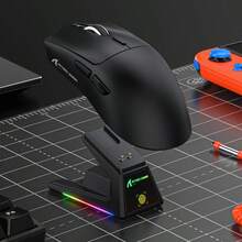 1 Ratón inalámbrico Bluetooth para juegos eSports PAW3395 con base de carga RGB, de peso ligero - Ver 14