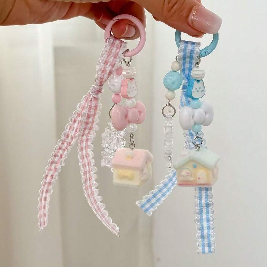 This New Snow House Keychain Is Very Cute, A Lovely Bag Charm And Fresh Pendant, Suitable As A Gift For Friends Or Holiday Presents. - Multicolor - View 1