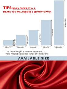 1pc Soft Silky Satin Fabric, Wedding Dress Home Wear Handmade DIY Sewing Silky Fabric - Red - View 2