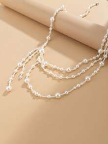 1件海洋度假风仿珍珠串珠流苏腰链，优雅性感，适合海滩度假、日常休闲、派对、情侣约会、街拍、女性节日生日等场合，是一款百搭的珠宝礼物。 - 腰鏈 - 查看 4