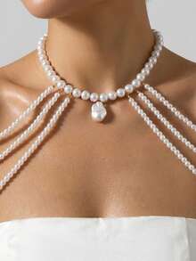 Dây chuyền ngọc trai tua rua phong cách nghỉ dưỡng biển mới về, dây đeo vai tinh tế cá nhân hóa dành cho nữ. - Nhiều màu - Xem 2