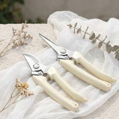 1pc Stainless Steel Pruning Shears, With Alloy Steel Blades, Sharp Bypass And Straight Blades Garden Scissors, Suitable For Plants, Flowers And Fruit Trees, Comfortable Grip, Ideal Gardening Gift For Men And Women, Gardening Pruning Shears