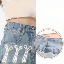 12 pièces Pinces à foulard pour femmes, épingles de délicates en soie pour foulard, pinces de en forme de U, broche à forte prise, convient pour foulard, robe de mariée et accessoires décoratifs pour châle, plage, vacances - Doré - Voir 1