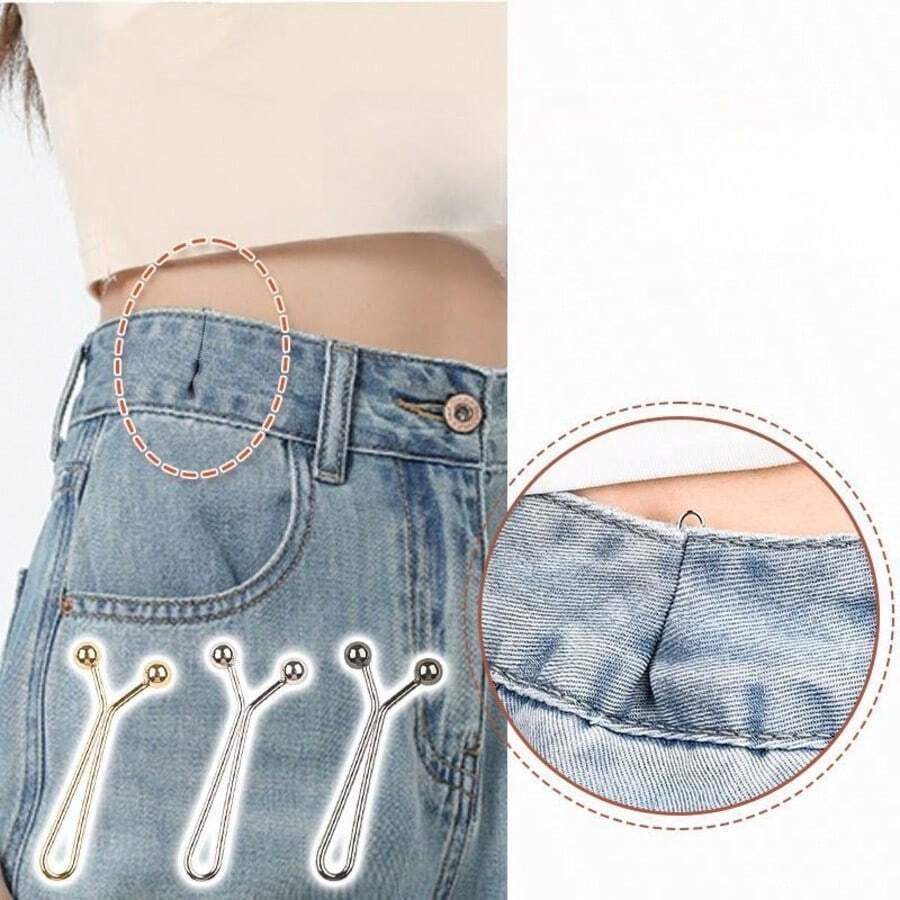 12 pièces Pinces à foulard pour femmes, épingles de délicates en soie pour foulard, pinces de en forme de U, broche à forte prise, convient pour foulard, robe de mariée et accessoires décoratifs pour châle, plage, vacances - Doré - Voir 1