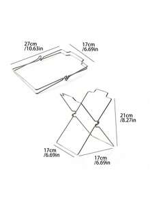 1/2个装不锈钢可折叠垃圾袋架，带清洁布架，厨房垃圾袋收纳架 - 彩色 - 查看 5