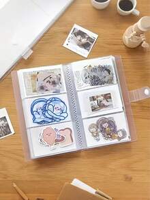 1pc Large Capacity Photo Album, Holds 84 Photos Per Book, Durable And Portable Keepsake Album, Suitable For Postcards And Movie Tickets, Perfect Travel Album, Transparent Plastic Rectangular, Multi-Purpose Holiday Use - Multicolor - View 2