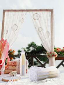 48/24/4件套婚礼派对回礼套装，包含扇子、感谢卡、流苏和欧根纱袋，适合作为宾客礼物、婚礼派对装饰品，以及仪式、比赛和特殊场合的手持降温设备。 - 彩色 - 查看 5