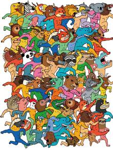 50 Pcs Funny Monster Animal Stickers Set, Elephant Panda Crocodile With Human Muscles, Waterproof For Laptop, Phone Case, Scrapbooking, Journals, Water Bottle & Hipster Style, Stationery Supplies - Animal Monster - View 7