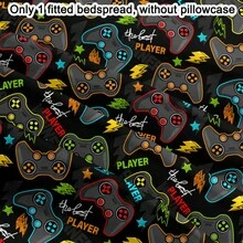 1pc Minimalist Modern Funny Best Gamer Graphic Print Washed Fitted Sheet, Bedroom Printed Bed Cover, Mattress Cover, Mattress Protector, Dust Cover, Bedding (Excluding Pillowcase) - Multicolor - View 5