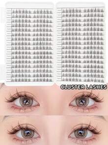 32 Pairs Natural Soft Faux Eyelashes, Segmented Daily Makeup Anime Eyelashes, Eyelash Extension Curling Individual Cluster False Eyelashes - C - View 2